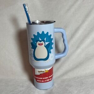 Pokemon Snorlax #0143 Blue 40oz Stainless Steel Tumbler Double Walled - NEW